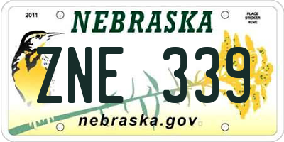 NE license plate ZNE339