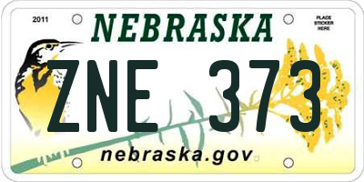 NE license plate ZNE373