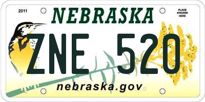 NE license plate ZNE520