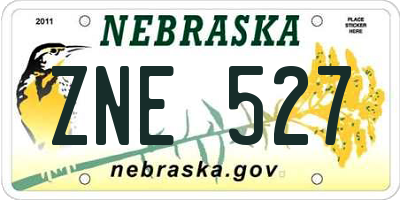 NE license plate ZNE527