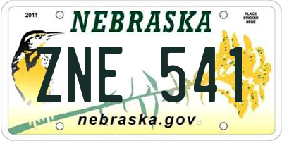 NE license plate ZNE541