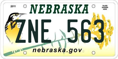 NE license plate ZNE563