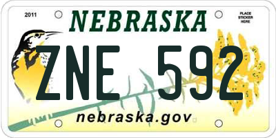NE license plate ZNE592