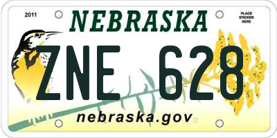 NE license plate ZNE628