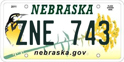 NE license plate ZNE743