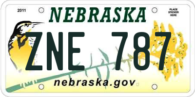 NE license plate ZNE787