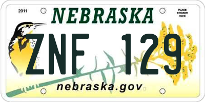 NE license plate ZNF129