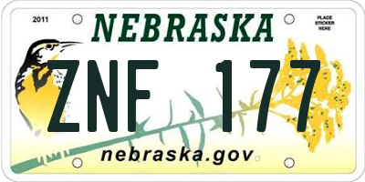 NE license plate ZNF177