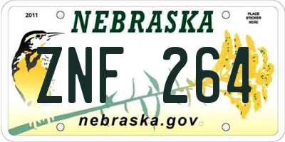 NE license plate ZNF264