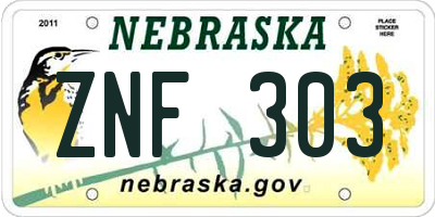 NE license plate ZNF303