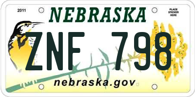 NE license plate ZNF798