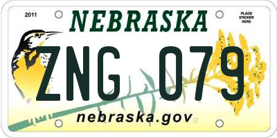 NE license plate ZNG079