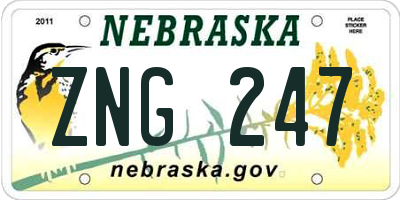 NE license plate ZNG247