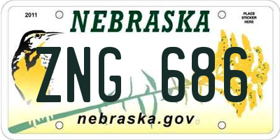 NE license plate ZNG686