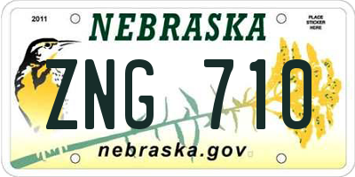 NE license plate ZNG710