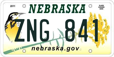 NE license plate ZNG841