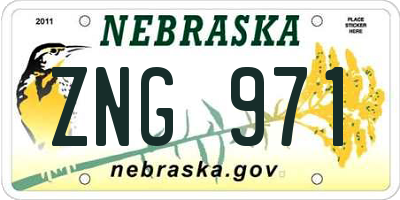 NE license plate ZNG971