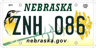 NE license plate ZNH086