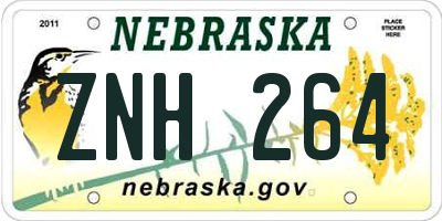 NE license plate ZNH264
