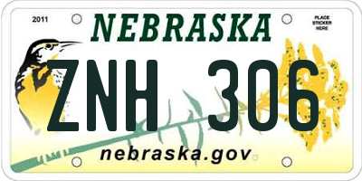 NE license plate ZNH306
