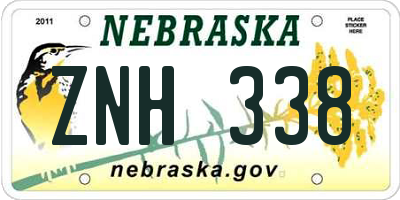 NE license plate ZNH338