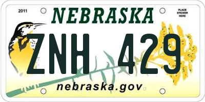NE license plate ZNH429