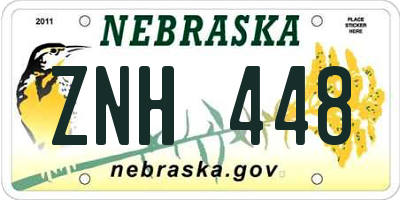 NE license plate ZNH448