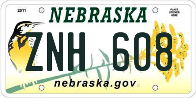 NE license plate ZNH608