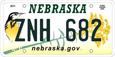 NE license plate ZNH682