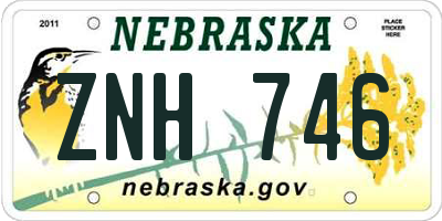 NE license plate ZNH746