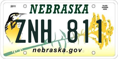 NE license plate ZNH811