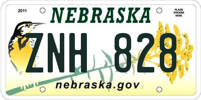 NE license plate ZNH828