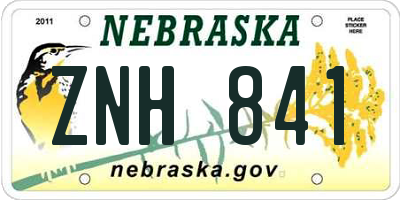 NE license plate ZNH841