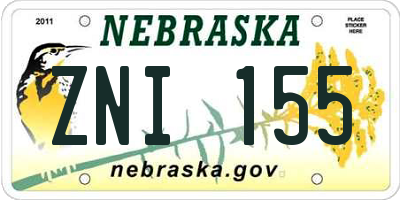 NE license plate ZNI155