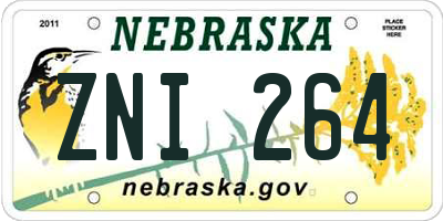 NE license plate ZNI264