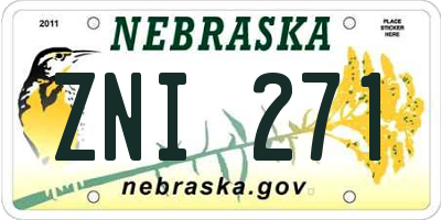 NE license plate ZNI271