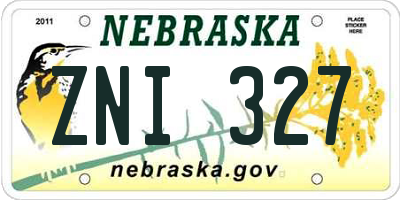 NE license plate ZNI327