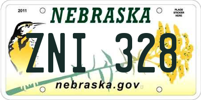 NE license plate ZNI328