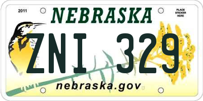 NE license plate ZNI329