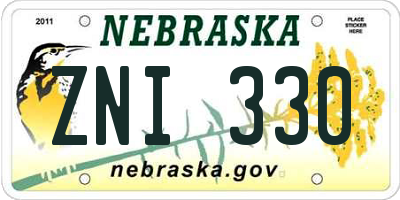 NE license plate ZNI330