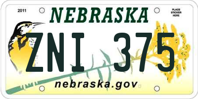 NE license plate ZNI375