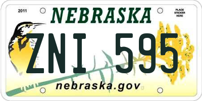 NE license plate ZNI595