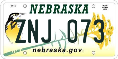 NE license plate ZNJ073