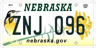NE license plate ZNJ096