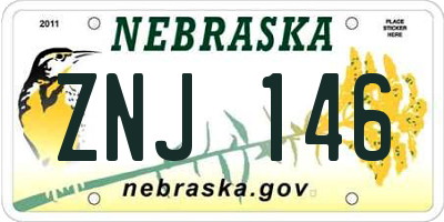 NE license plate ZNJ146