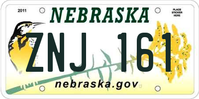 NE license plate ZNJ161