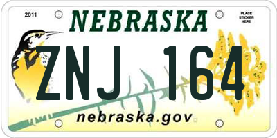 NE license plate ZNJ164