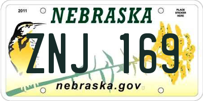 NE license plate ZNJ169