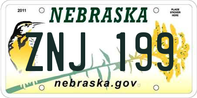 NE license plate ZNJ199