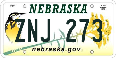 NE license plate ZNJ273